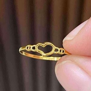 18k SD Gold Elegant Gold Heart Ring 💯 Real Gold Pawnable LW